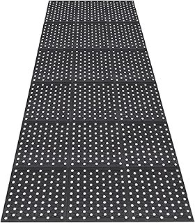 Nisorpa Large Outdoor Entrance Rubber Mats, 90cm x 210cm Heavy duty Rubber Drainage Mat Anti Fatigue Mat Non Slip Commercial Doormat with Drainage Hole for Kitchen Floor