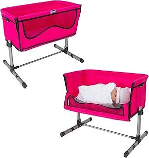 HTI Chicco Junior Next2You Bedside Pink Cot | Fold-Down Crib Toy | Adjustable Dolls Bedside Nursery Cot | Dolls Pushchair & Pram Toy Accessories | Kids Doll Playset for Girls | Ages 3+