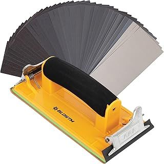 BLOSTM Sandpaper Assortment with Sanding Block - 120 to 7000 Grit, 48pcs Coarse to Fine Sandpaper for Wood, Walls & Automotive, Includes Hand Sander Block for an Even Finish & Ease of Use - Set of 48