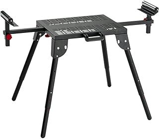 Excel Chop Saw Stand Universal Power Tools Workbench Station (Table Saws, Band Saws, Scroll Saws, Miter Saws and Cutting Machines) with 6 Adjustable Height - Extendable Arms & Supports & Portable