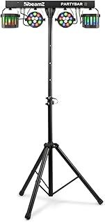 MAX Partybar2 LED DJ Light Bar with Stand and Remote Control - 2X Derby and 2X Par Disco Party Effect DMX Stage Lighting System