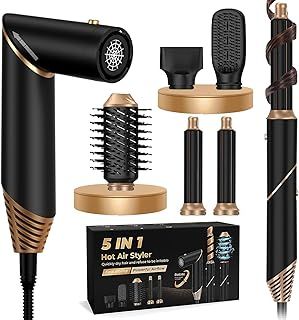 1000W Air Styler Hair Styler Set, Hair Styler with 200 Millions Negative Ionic, High-Speed Hair Dryer Brush, Hair Dryer Curler, Volumizer, Round Brush Patent Nr: 6290957
