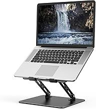 Nayka Adjustable Laptop Stand for Desk, Metal Foldable Laptop Riser, Portable Laptop Holder Mount, Ventilated Cooling Computer Notebook Stand Compatible with 10-15.6” Laptops