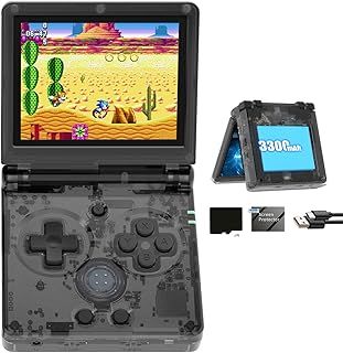 RG35XXSP Flip Portable Retro Handheld Game Console,RG35XXSP 3.5 Inch IPS Screen Linux System With 64G TF Card Pre-installed 5532 Games,Clamshell Games Consoles Supports 5G WiFi Bluetooth HD