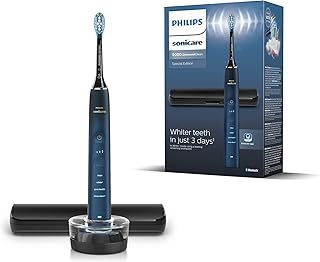 Philips Sonicare DiamondClean 9000 Series Power Electric Toothbrush Special Edition - Sonic Brush, Dark Blue, 1 X C3 Premium Plaque Control Brush Head (Model HX9911/88)