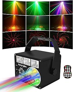 Vicalo Disco Lights Party Lights with Remote Control, DJ Light LED Projector Music Controlled Stage Effect Lights, Disco Light Projector for Parties, Home, Christmas, Birthday, Karaoke, KTV, Bar