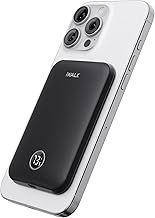 iWALK Magnetic Slim Portable Charger,5000mAh 18W Wireless Power Bank Battery Pack with LED Display and Comfortable Grip Only Compatible with iPhone 16/16 Pro/16 Pro Max/15/14/13/12 Series,Black