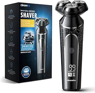 Electric Razor for Men,Wet & Dry Cordless Rotary Shavers with LCD Display,90Mins Shaving Time,IPX7 Waterproof,Pop-up Beard Trimmer,Magnetic Shaving Head,USB Rechargeable,Child Lock for Easy Cleaning