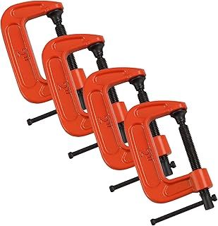 ASelected 4PCS Mini G Clamp 2 Inch (51 MM) Capacity -G-Clamps- Industrial Strength C Clamp Set for DIY Enthusiasts and Professionals(Orange)