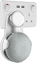 Gelink Socket Wall Mount for Google Home Mini, Nest Mini (2nd gen) Holder Stand Hanger Plug in Kitchen Bathroom Bedroom, Hides the Long Cord (White)