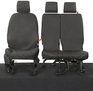 SC119B Tailored Heavy Duty Waterproof Front Seat Covers (3 Seats) Black - Fits Ford Transit Connect 2014 Onwards