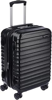 Amazon Basics Hardside Hand Luggage Carry On Suitcase, ABS Hardshell Expandable Cabin Suitcase with 4 Spinner Wheels, 55 cm, Black