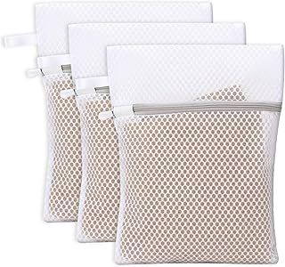 3 x Honeycomb Lingerie Bags with Hanging Loop,Mesh Laundry Wash Bags,Delicate Wash Bags,Fine Laundry Wash Bags for Underwear, Bras, Socks, Baby Clothes, Masks(30 x 23 x 0.1cm)