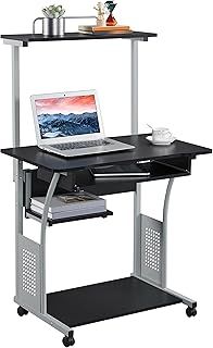 Yaheetech 3 Tiers Computer Desk with Keyboard Shelf and Printer Shelf Stand Home Office PC Laptop Table Furniture Study Gaming Desktop Workstation