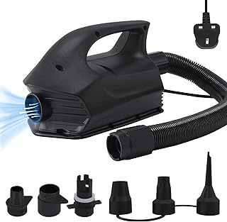 Nestling SUP Pump,Portable Electric Pump,220-240V/600W 2PSI Air Pump,Quick-Fill Inflator Deflator With 6 Sizes Nozzle for Paddle Board/Air Mattress/Air Bed/Paddling Pool/Swimming Ring etc, Black