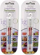 RYSON 2 Pack Fridge & Freezer Thermometer Kitchen Tool REFRIGERATORS Temperature Coloured