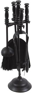 Fire Vida Malham Fireside Companion Set, Metal, Black, Piece of 5