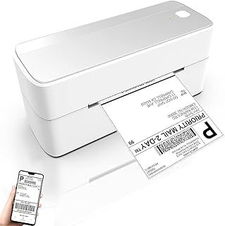 Thermal Label Printer 4x6, 241BT Shipping Label Printer Supports Bluetooth, Compatible with Royal Mail, Amazon, Shopify, Ebay, UPS, Etsy, Silver