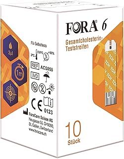 Total Cholesterol Strips x 10 for use ONLY with The FORA 6 Multi Parameter Meter