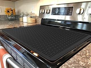 Silicone Stove Top Covers for Electric Stoves, Extra Large Stovetop Mat,Heat Resistant Cooktop Protector for Electric Stove,Dish Drying Mats for Kitchen 70x50cm Black