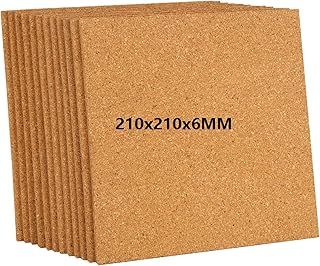 MIVIDE 10PCS Cork Tiles for Walls, Self Adhesive Cork Tile Boards, Small Wall Cork Boards for Pictures, Photos, Drawing Display(210x210x6MM)