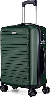 FLIEE Cabin Suitcase Hard Shell | 55x40x20cm Cabin Luggage | Lightweight Suitcase | Aluminum Telescopic Handle | TSA 3 Digit Combination Lock | 4 Dual Spinner Wheels (Green, Cabin 20'')