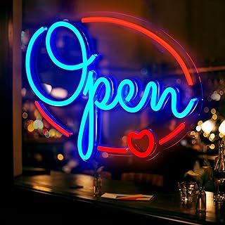 FITNATE Neon OPEN Sign, LED Neon Light Sign USB Powered 40x28CM Decorative Bar Open Sign for Home Bar Store Party Decor, Brightness Adjustable
