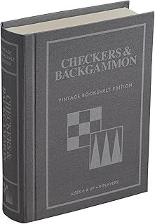 WS Game Company Checkers and Backgammon Vintage Bookshelf Edition - Board Game for 2 Players, Ages 6 and Up