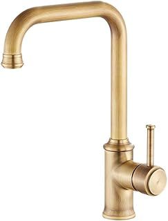 Kitchen Sink Tap with Swivel Spout Antique Brass Lever Sink Taps Contemporary Modern Kitchen Sink Mixer Faucet Gudetap GT10222A