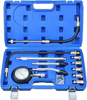 11PCS Professional Engine Cylinder Compression Tester tools Kit, Petrol Fuel Pressure Gauge Diagnostic Tool, Compression Tester tools Set for Automotives and Motorcycles