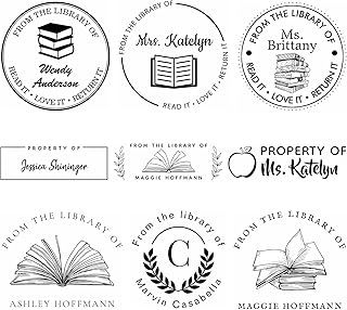 Book Embosser & Stamp, from The Library of Stamp, This Book Belongs to, LibraryStamp, Choose from 15 Designs and 15 Ink Colors