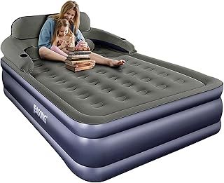 JEASONG Air Mattress with Headboard and Cup Holder, Comfort Blow Up Mattress, Inflatable Mattress for Guests and Home, Colchon Inflable, Air Bed