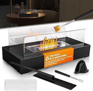 Table Fireplace Ethanol | Warming Table Fire Outdoor and Combustion Chambers for Infinite Burning Time | Bioethanol Table Fireplace Indoor and Outdoor | Table Fire Ethanol Reusable