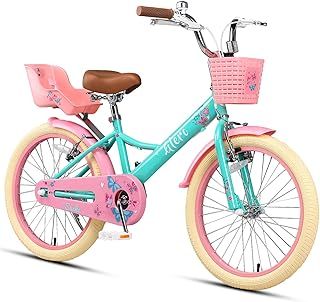 Glerc SASHA 12 14 16 20 Inch Kids Bike for Age 2-12 Years Old Little Girls Toddlers Retro Vintage Style Children Bicycles with Doll Bike Seat & Stabilisers
