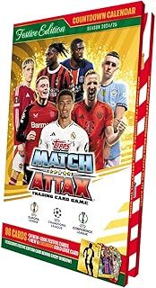Topps Match Attax 24/25 - Advent Calendar - 120 Match Attax cards including 24 all new Festive cards plus a guaranteed new and exclusive Gold-Edge card!