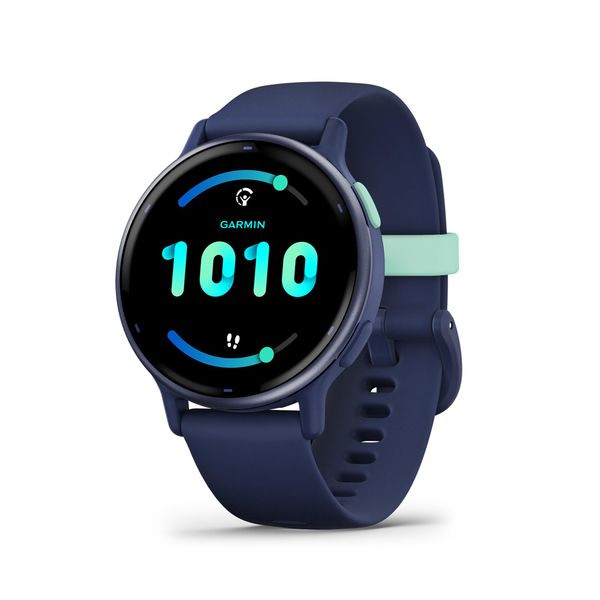 Garmin vívoactive 5, 42mm GPS smartwatch, AMOLED touchscreen, all-day health monitoring, advanced fitness features, personalised sleep coaching, Music, up to 11 days battery life, Navy