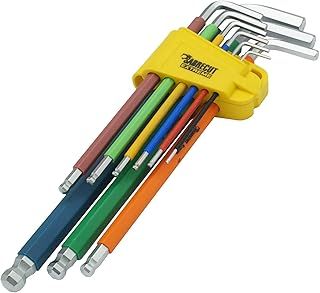 9 Piece SabreCut SCHEX009S Soft Grip Extra Long Hex Hex Diamond Hex Plus Allen Key Set with Colour Coding - 1.5mm - 10mm