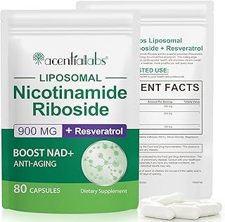 NAD+ Supplement with Nicotinamide Riboside | Pure Advanced Formula 80 Capsules-900mg,for Anti-Aging, Focus on Skin & Overall Health
