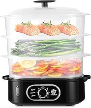 3-Tier Food Steamer 12L, Electric Vegetable Steamer with 3- layer Removable Cooking Bowl & Lid, for Healthy Steam Meal, 60-min Timer, BPA-Free