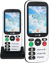 Doro 780X Unlocked 4G Dual SIM Easy Mobile Phone for Elderly with Simplified Keypad, GPS Localisation and Charging Cradle Included [UK and Irish Version] (White/Black)