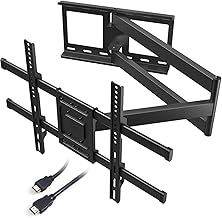 BONTEC TV Wall Bracket With Extra Long Articulated Arm for 32-75 Inch, Universal Long Reach Mount With Tilt, Swivel, Rotate, Full Motion, Up to 60 kg, Max VESA 600x400mm