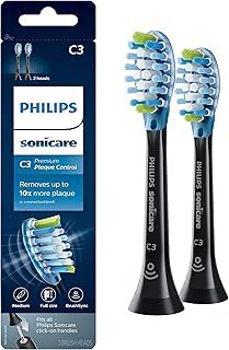 Genuine Philips Sonicare C3 Premium Plaque Control Toothbrush Head, HX9042/95#, 2-pk, Black