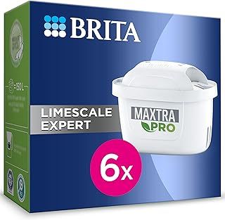BRITA MAXTRA PRO Limescale Expert Water Filter Cartridge 6 Pack (New) - Original BRITA Refill for Ultimate Appliance Protection, reducing impurities, Chlorine and Metals (Package May Vary)