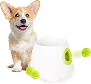 ALL FOR PAWS Automatic Dog Ball Launcher, Interactive Tennis Ball Thrower for Small and Medium Size Dogs, Interactive Dog Toy Mental Stimulation Toys with 3 Balls, Mini Version