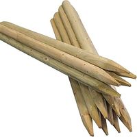 Suregreen Round Fence Posts | 1.5m (5ft) x 50mm | 10 Pack | Green Treated Stakes