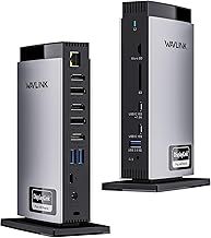 WAVLINK USB C Docking Station with 3 HDMI, Displaylink Laptop Dock Triple Monitor 4K+Dual 2K, 100W Charging for M1 M2 M3 Mac and Windows, 5 USB Ports, 2DP, 1Gbps Ethernet Port, Audio/Mic, SD/TF