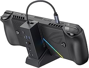 JSAUX Docking Station Compatible with ROG Ally X/ROG Ally/Steam Deck/Legion Go, 6-in-1 ROG Ally X Dock with HDMI 4K@120Hz, Gigabit Ethernet, Dual USB & USB-C 3.2 Gen 1, 100W PD Charging -HB0609 Black