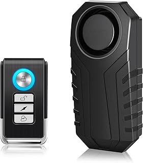 Bike Alarm with Remote, Wireless Vibration Motion Sensor Motorbike Bicycle Alarm System,Anti-Theft Protection Loud 113dB Burglar Accessories for Mountain Bike Electric Scooter Trailer