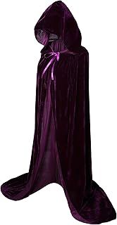 Full Length Hooded Cloak Unisex Adult Velvet Cape Cosplay Costumes 59"