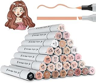 [Upgrade Version 30 Skin Tone Markers, Alcohol Markers Skin Colour Pens Tones Set for Professional Artists Drawing Coloring